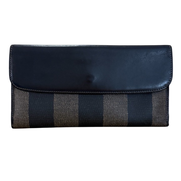 Fendi Handbags - Fendi Vintage Pequin Stripe Continental Long Wallet